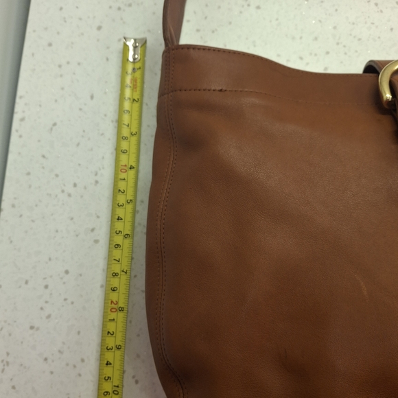 Classic Brown Leather Shoulder Bag with Buckle - Picture 15 of 15